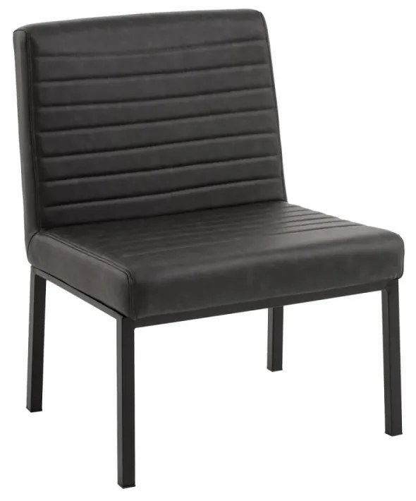 furniture-nabytek.cz - Čalúnená stolička Wingston z umelej kože a kovu, nosnosť 250 kg, šedá