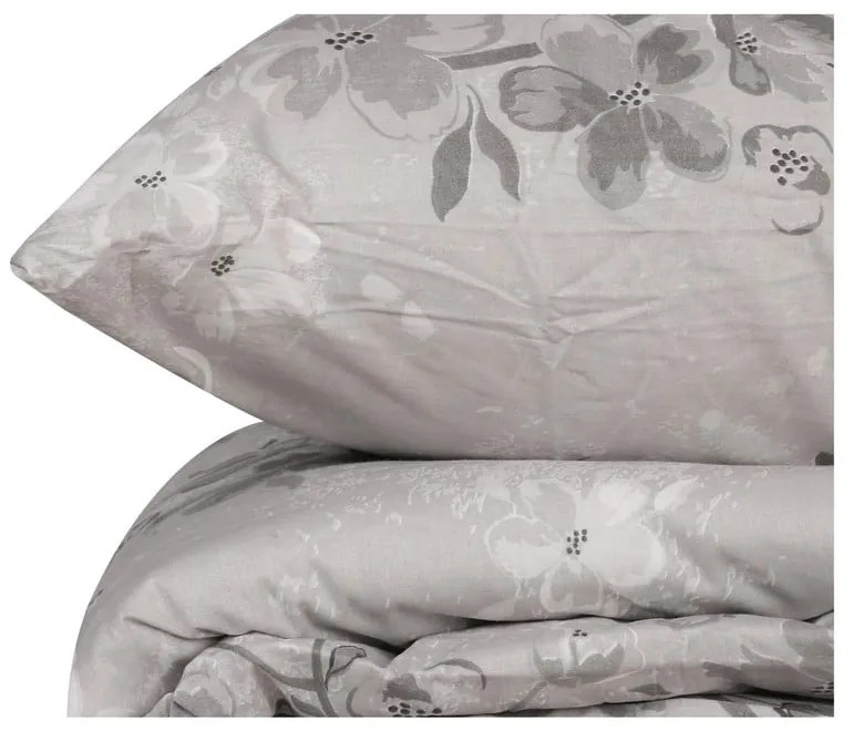 Sivé obliečky na jednolôžko z bavlny Renforcé 140x200 cm Elena – Mijolnir