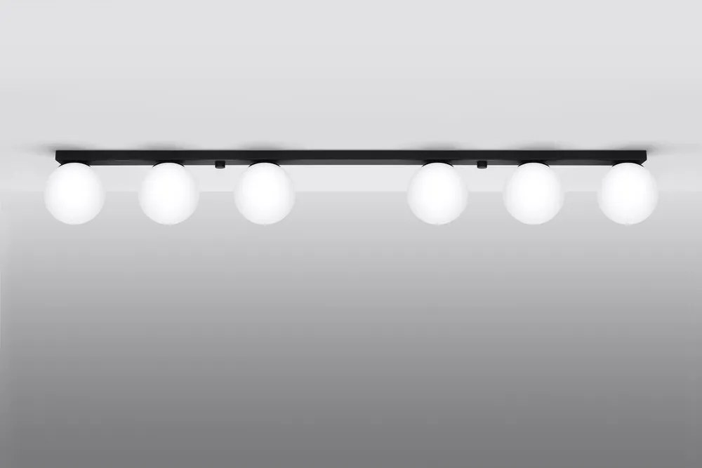 Čierne stropné svietidlo so skleneným tienidlom ø 12 cm Umerta – Sollux