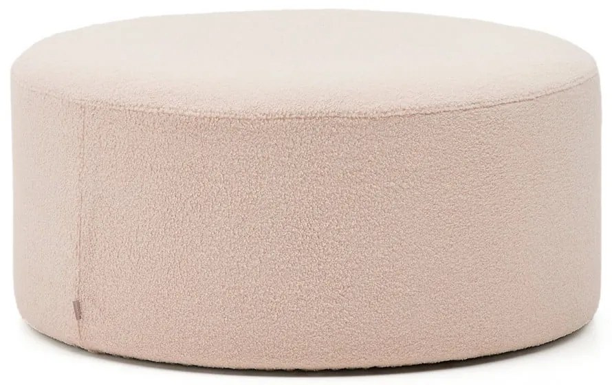 Svetloružový taburet z textílie buklé Kaeli – Kave Home