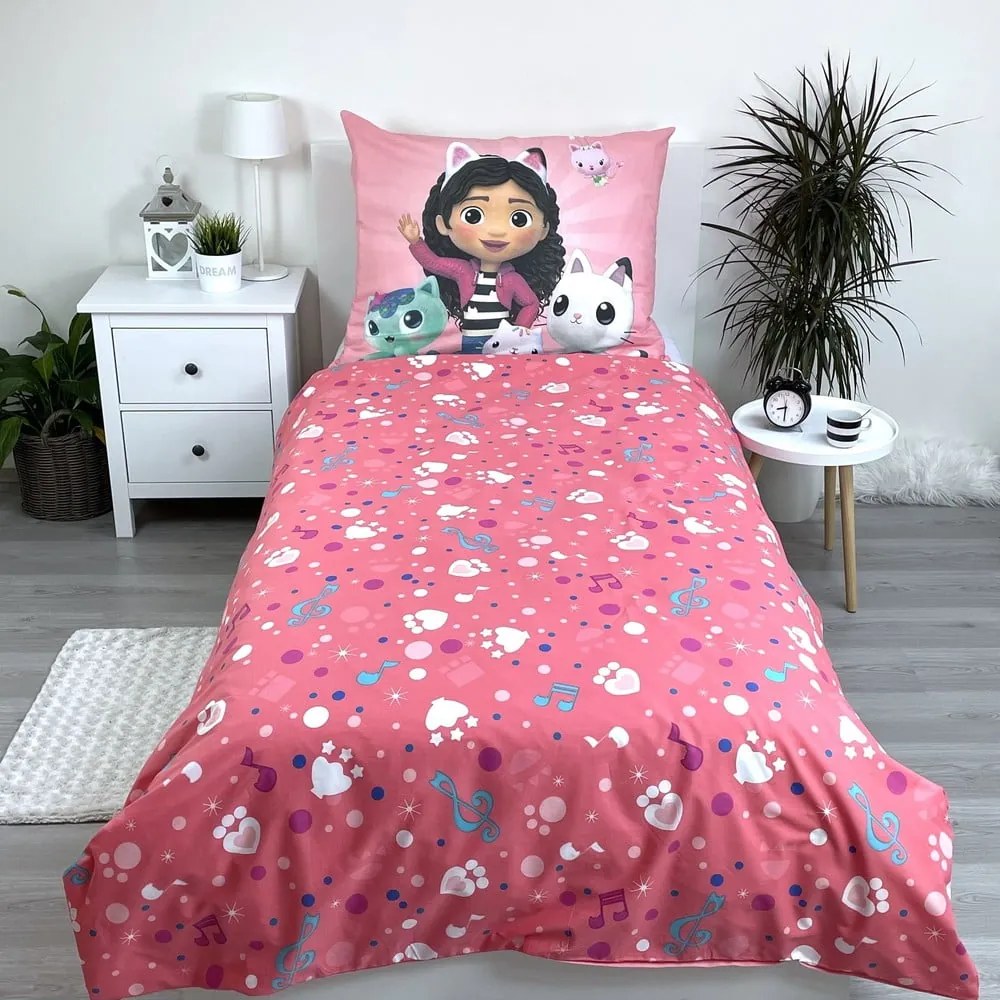 Bavlnené detské obliečky na jednolôžko 140x200 cm Gabby's Dollhouse - Jerry Fabrics