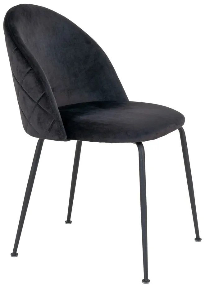 Čierne zamatové jedálenské stoličky v súprave 2 ks Geneve – House Nordic