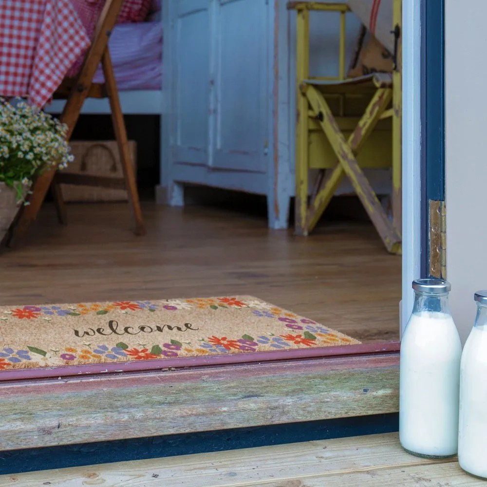 Rohožka z kokosového vlákna 40x120 cm Welcome Floral – Artsy Doormats