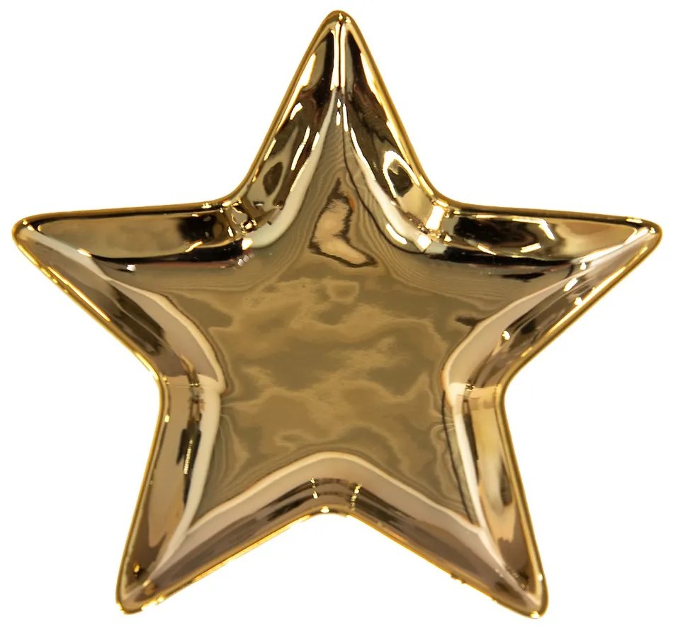 Zlatá keramická miska v tvare hviezdy Gold Star - 20 * 19 * 2 cm