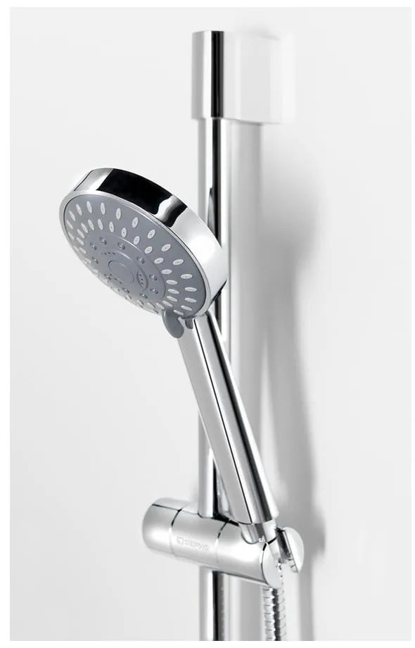 Sprchová antikoro súprava v lesklo striebornej farbe s ručnou sprchou/s posuvným držiakom 98 cm Amy – Sapho