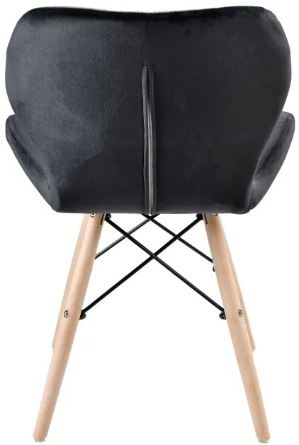 Jedálenská stolička MURET zamatová, čierna