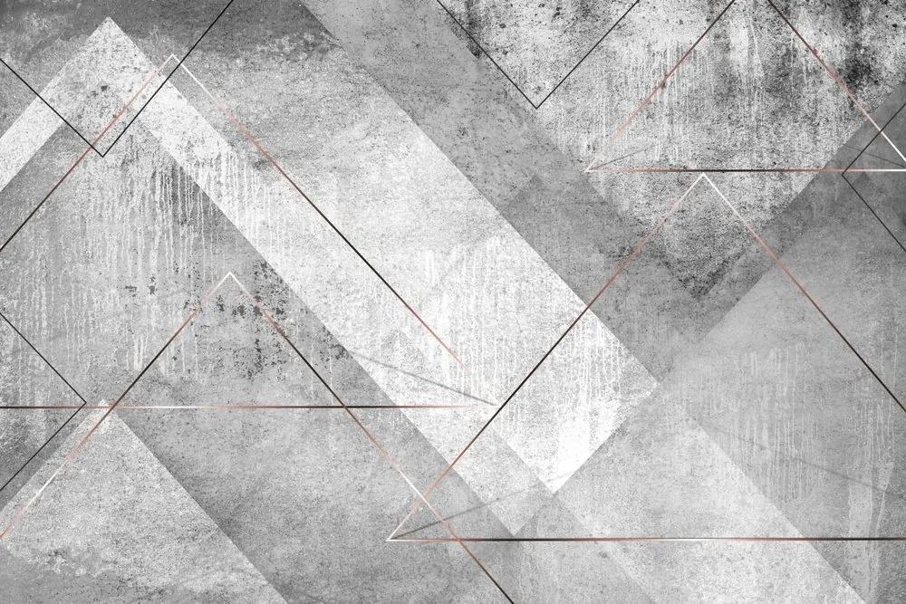 Tapeta šedá trojuholníková perspektíva - 375x250