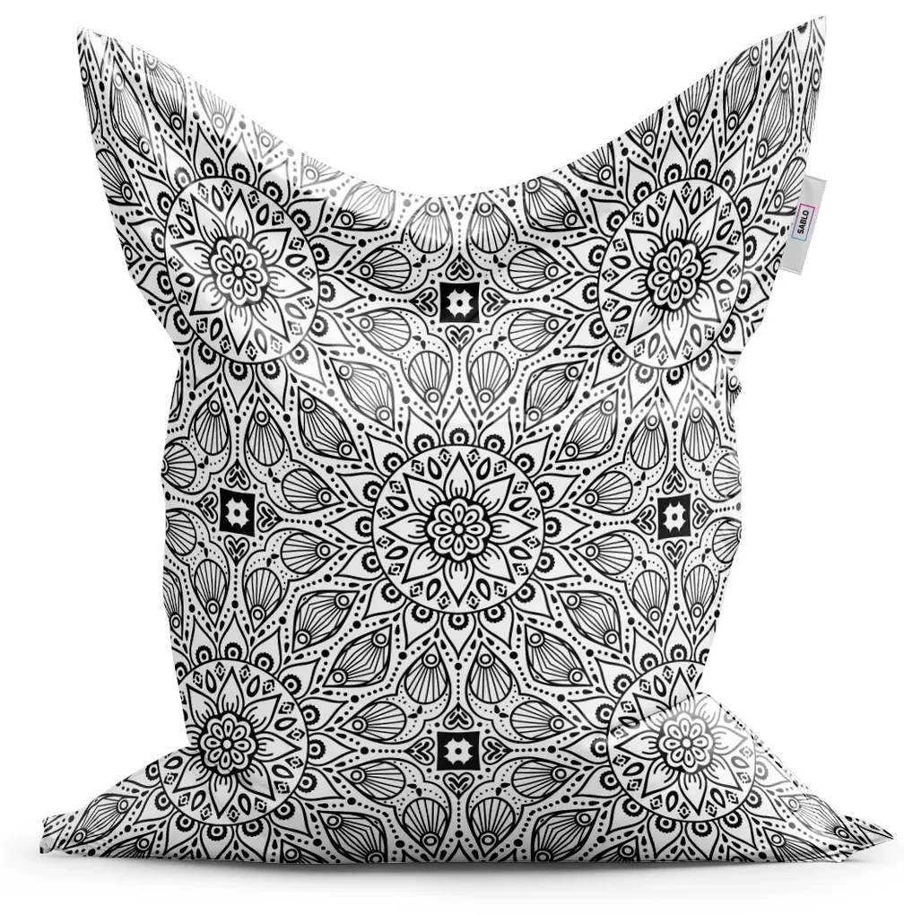 Sablio Sedací vak Biele mehendi - 150x100 cm
