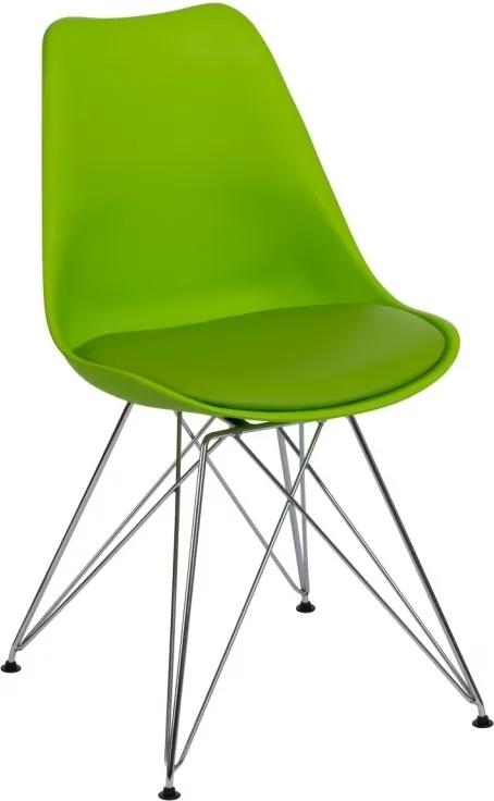 Židle DSR s čalouněným sedákem, zelená S64383 CULTY +