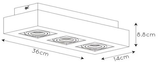 Lucide 09119/16/30 - LED Bodové svietidlo XIRAX 3xGU10/5W/230V čierna
