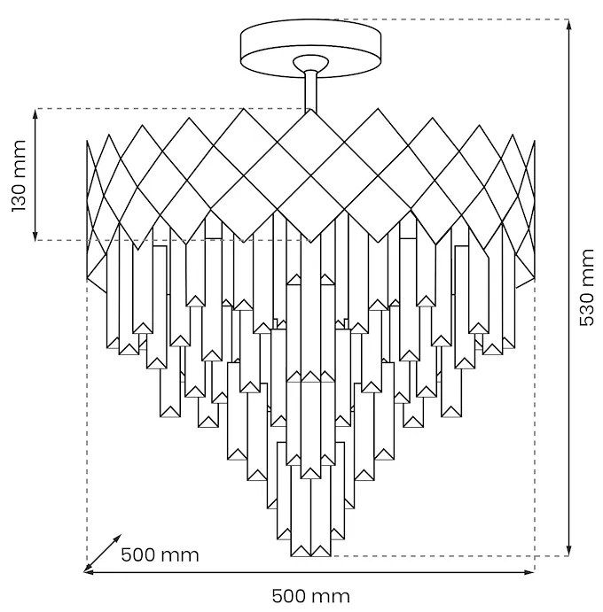 EUlight Luster Carisma, 1x krištáľové/zlaté kovové tienidlo, (fi 50cm), g