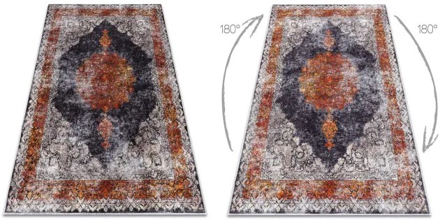 Koberec MIRO 51186.808 Rozeta, ramka - granát / medený