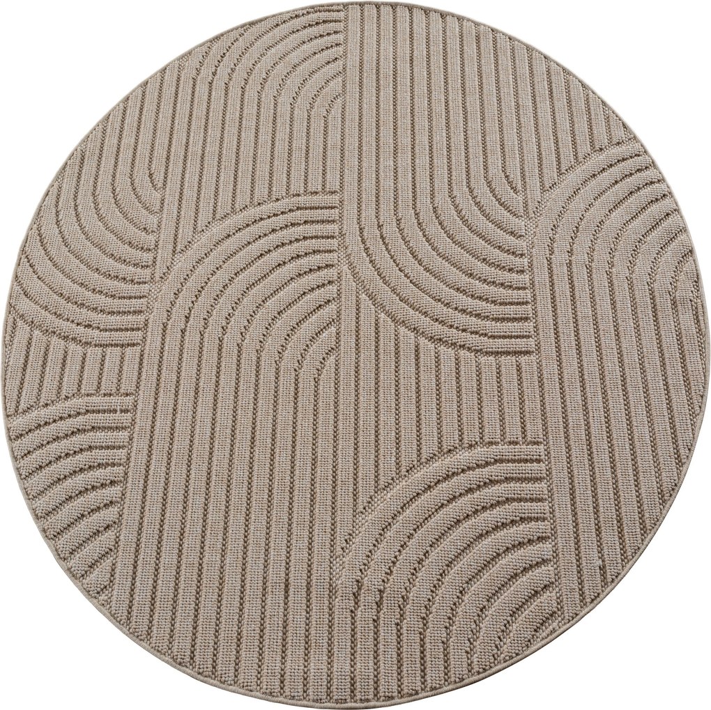 Ayyildiz 160x160 cm Kusový koberec Helix 2201 beige kruh, béžová, chodba / predsieň