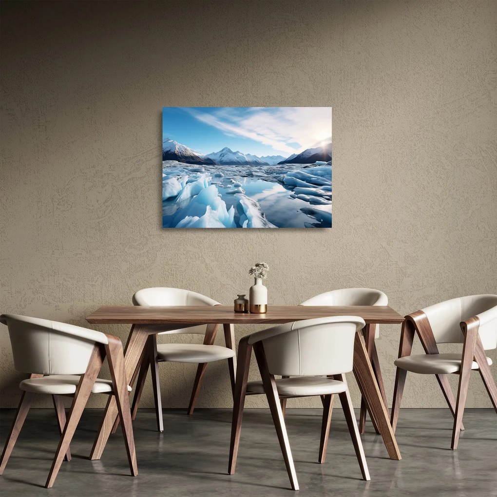 Sklenený obraz - Ľadovcové útvary (70x50 cm)