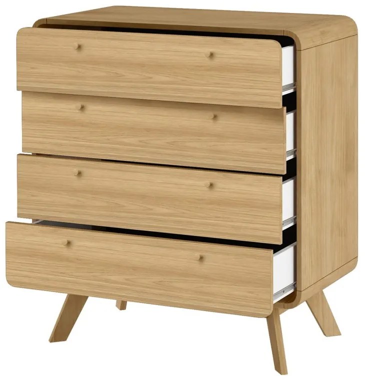 Vysoká komoda v dekore duba v prírodnej farbe 80x88 cm Cassie - Støraa