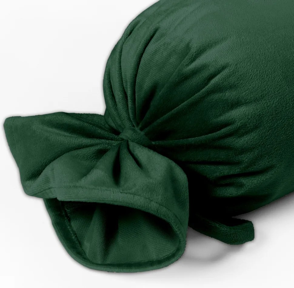 Biante Zamatový vankúš valec bonbon Velvet Prémium SVP-012 Zelený 15x40 cm