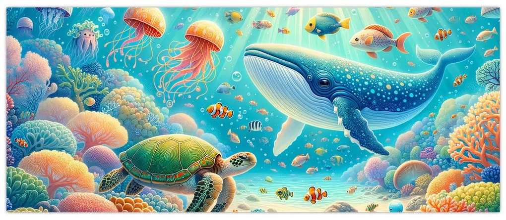 Obraz - Svet pod hladinou (120x50 cm)