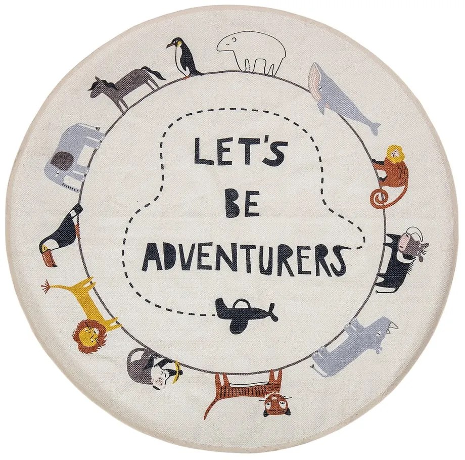 Biely koberec Bloomingville Mini Animals, ø 130 cm