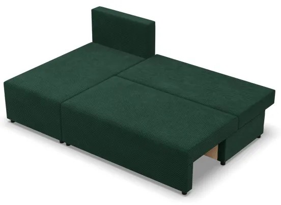 Rohová rozkladacia sedačka FERMO Poso fľaškovo zelená