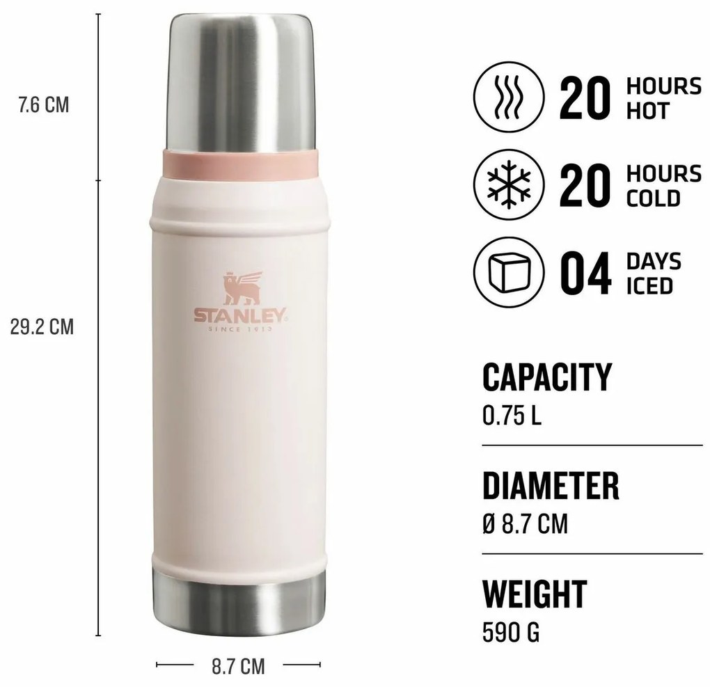 Stanley termoska Legendary Classic 750 ml RoseQuartz, 0,75 l