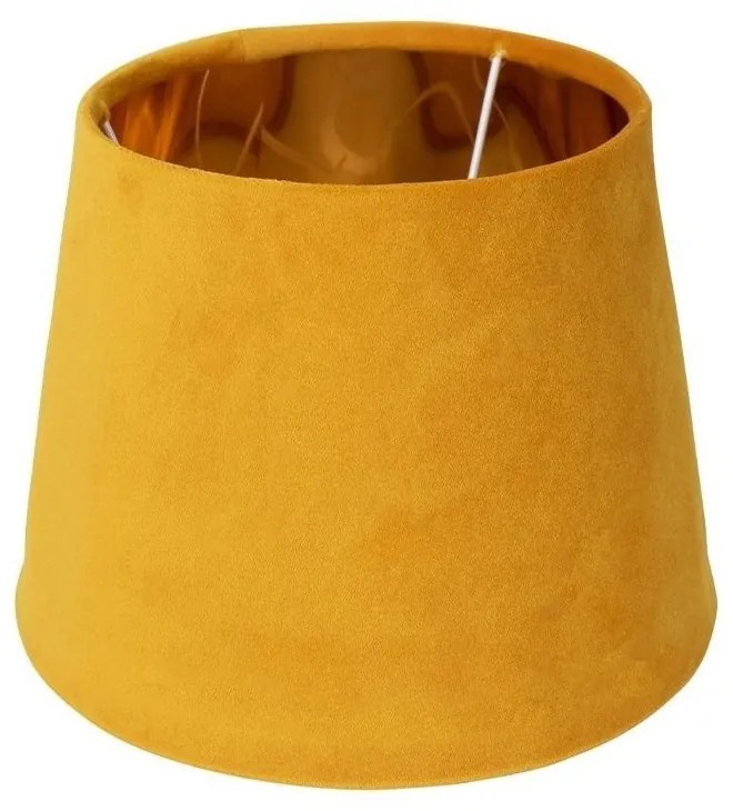 Zamatové medovo zlaté tienidlo so zlatým vnútrom Honey - Ø 24 * 16cm / E27