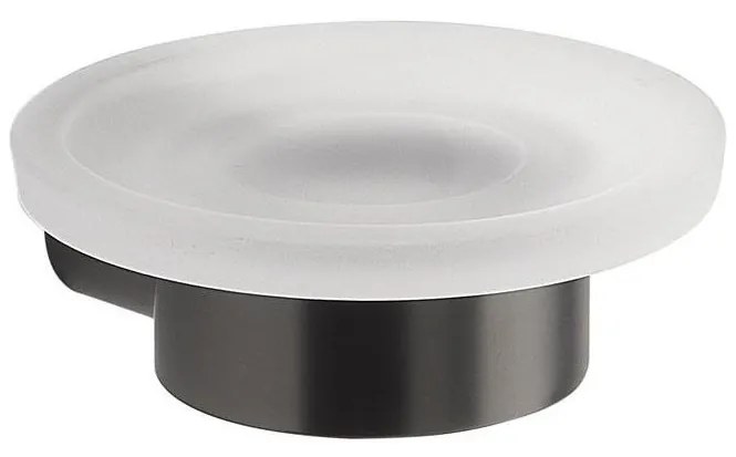 Gedy - Nástenná mydelnička PIRENEI mliečne sklo/metalická sivá