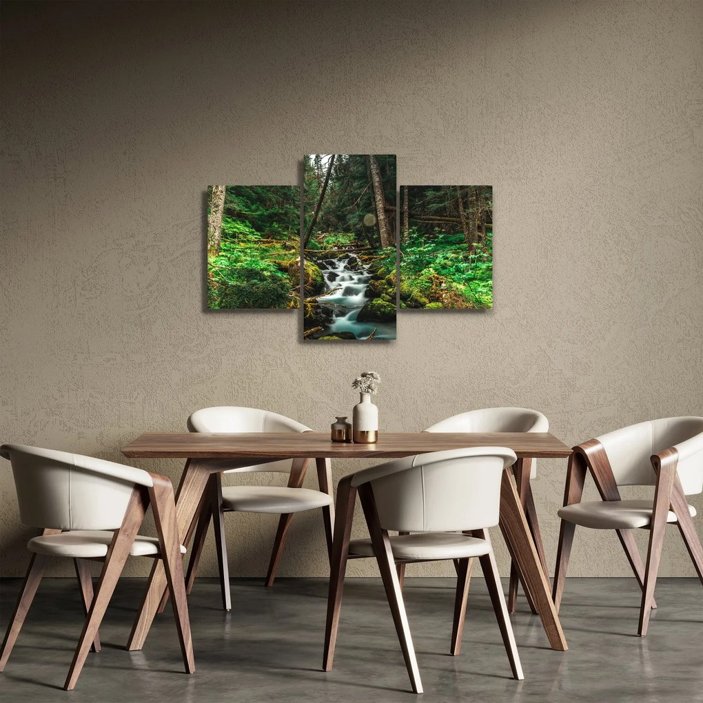 Obraz potoka v lese (90x60 cm)