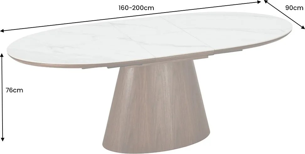 Oválny rozkladací jedálenský stôl Parthenia 160-200 cm tmavý orech