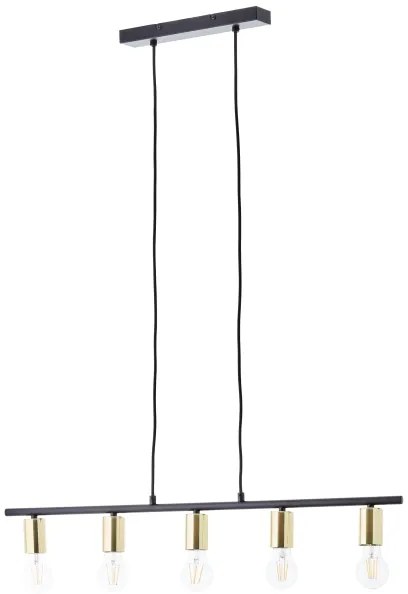Brilliant - Luster na lane KERRY 5xE27/40W/230V čierna/mosadz