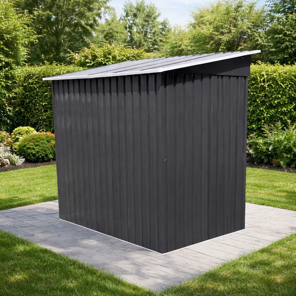 Záhradný domček BestBerg BBSH-406A / 2,25 m² / 121 x 194 x 192 cm / antracitová/biela