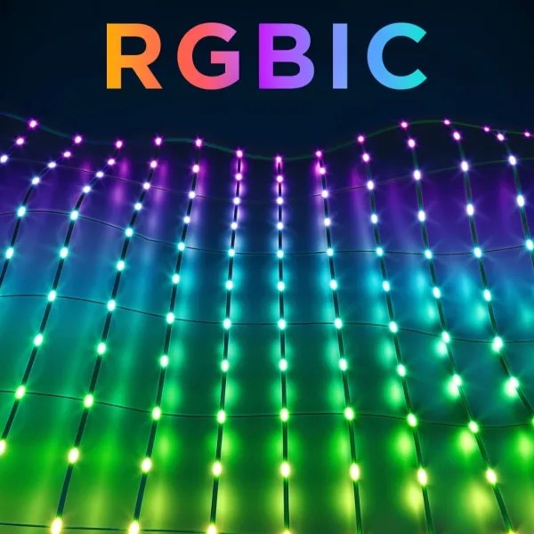 Govee - LED RGBIC Vonkajšia svetelná sieť 143x85cm Wi-Fi Matter IP65