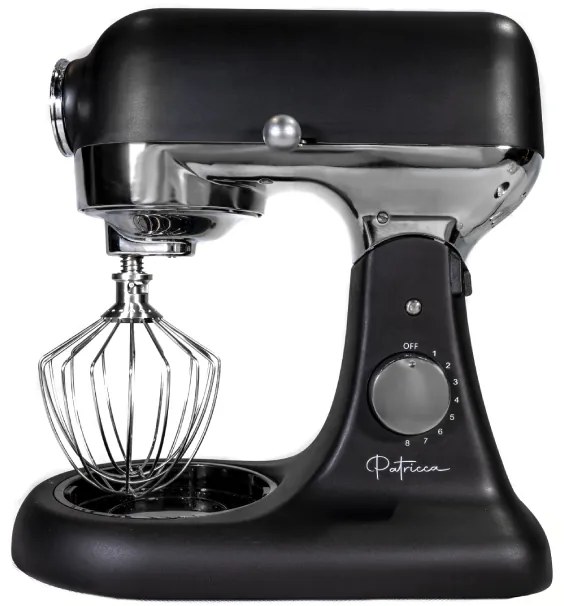 Celokovový multifunkčný kuchynský robot Patricca Patriot / 5 l / 75 dB / 1200 W / čierna/strieborná