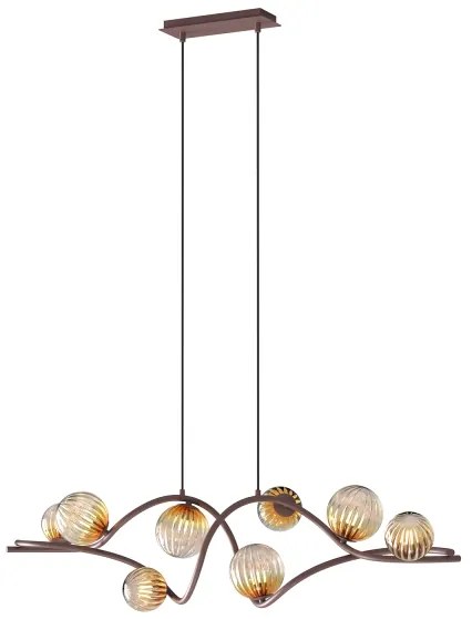 ONLI - Luster na lanku FRIDA 8xG9/10W/230V medená