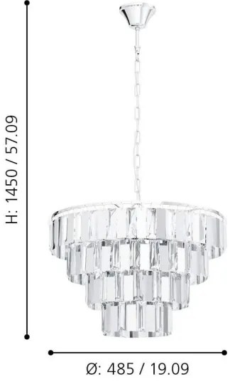 Eglo 99094 - Luster na reťazi ERSEKA 7xE14/40W/230V