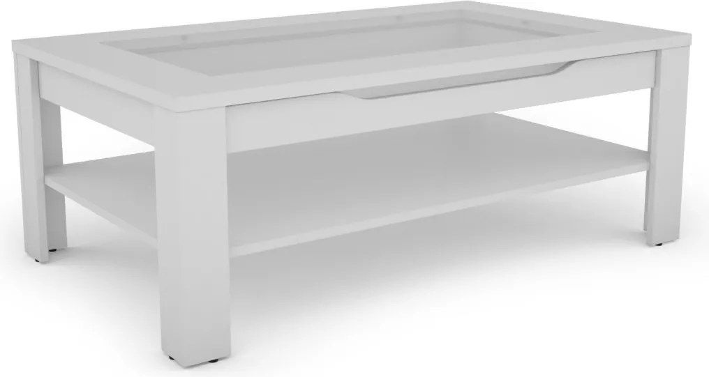 Konferenčný stolík so zásuvkou Roman, biely