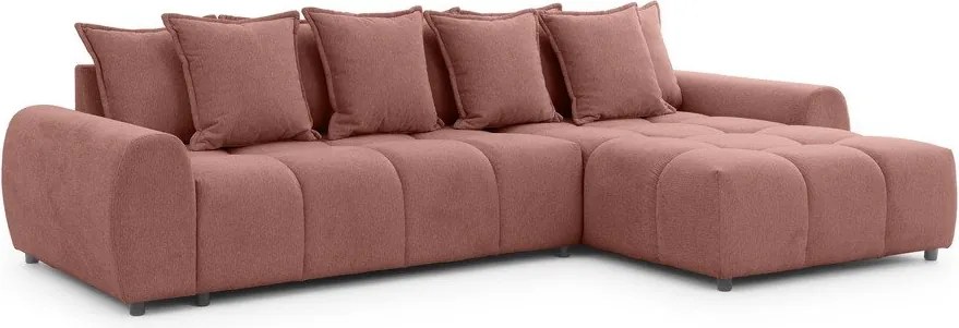 Rohová pohovka v terakotovej farbe (pravý roh/s leňoškou) Albane – Ropez