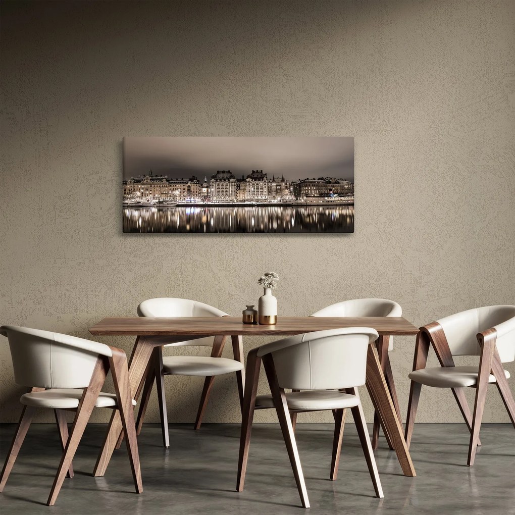 Obraz mesta v šere (120x50 cm)