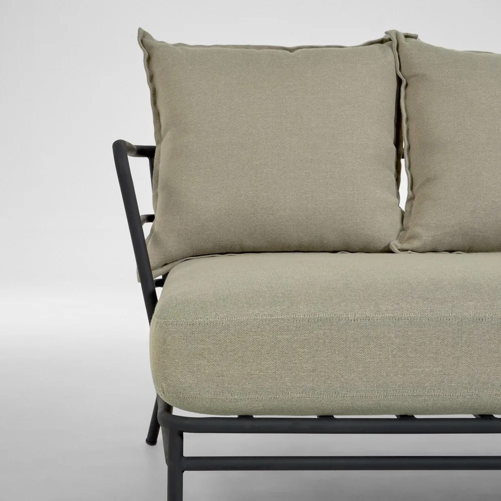 Béžová záhradná pohovka s kovovou konštrukciou Kave Home Mareluz