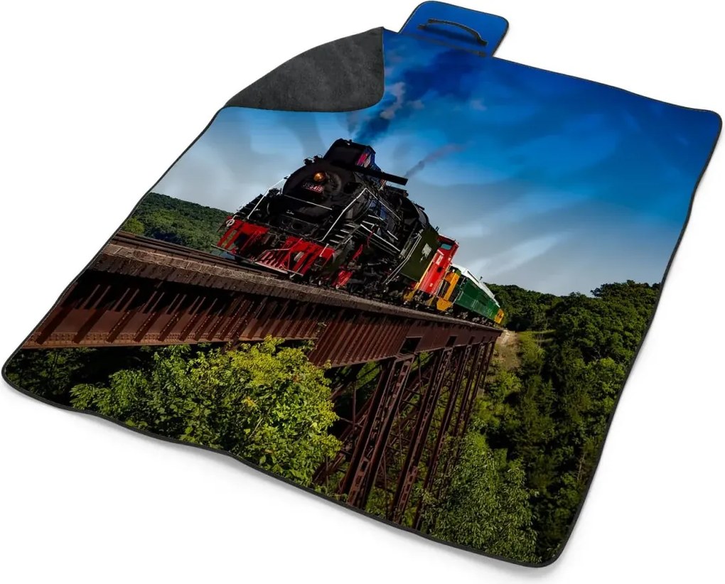 Sablio Plážová deka Vlak na moste: 200x140 cm