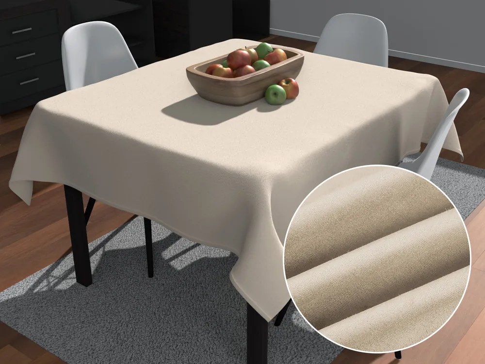 Biante Štvorcový obrus/imitácia brúsenej kože Alcantara ALC-007 Krémovo béžový 100x100 cm