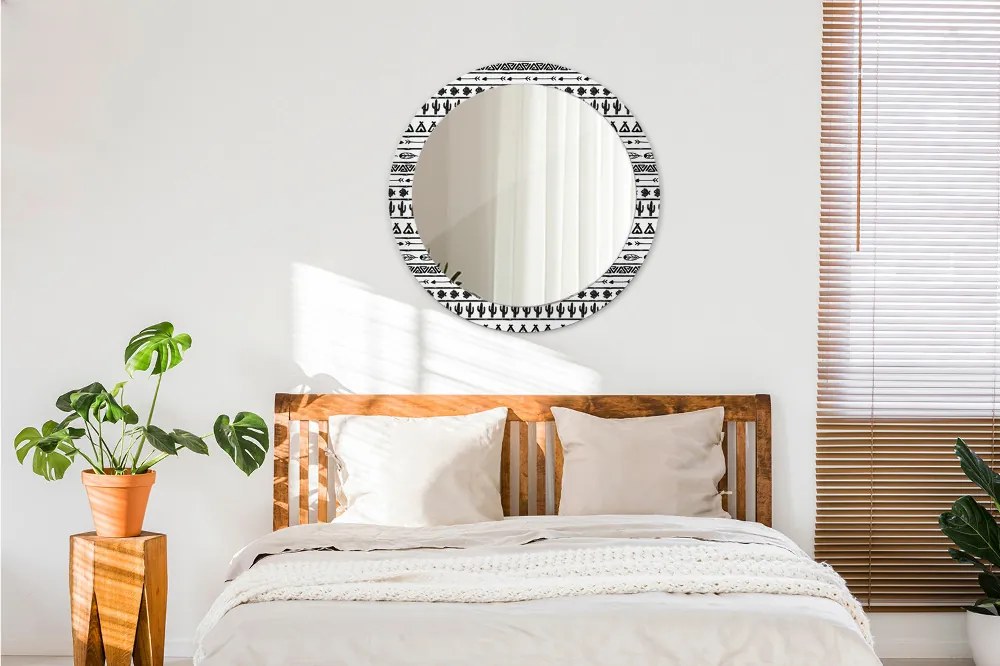 Okrúhle ozdobné zrkadlo Boho minimalista fi 80 cm