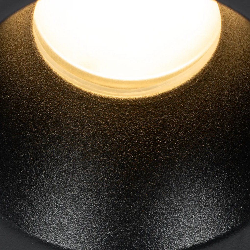 Sada 12 moderných zabudovaných bodových svetiel čiernych GU10 35 mm IP44 - Dept