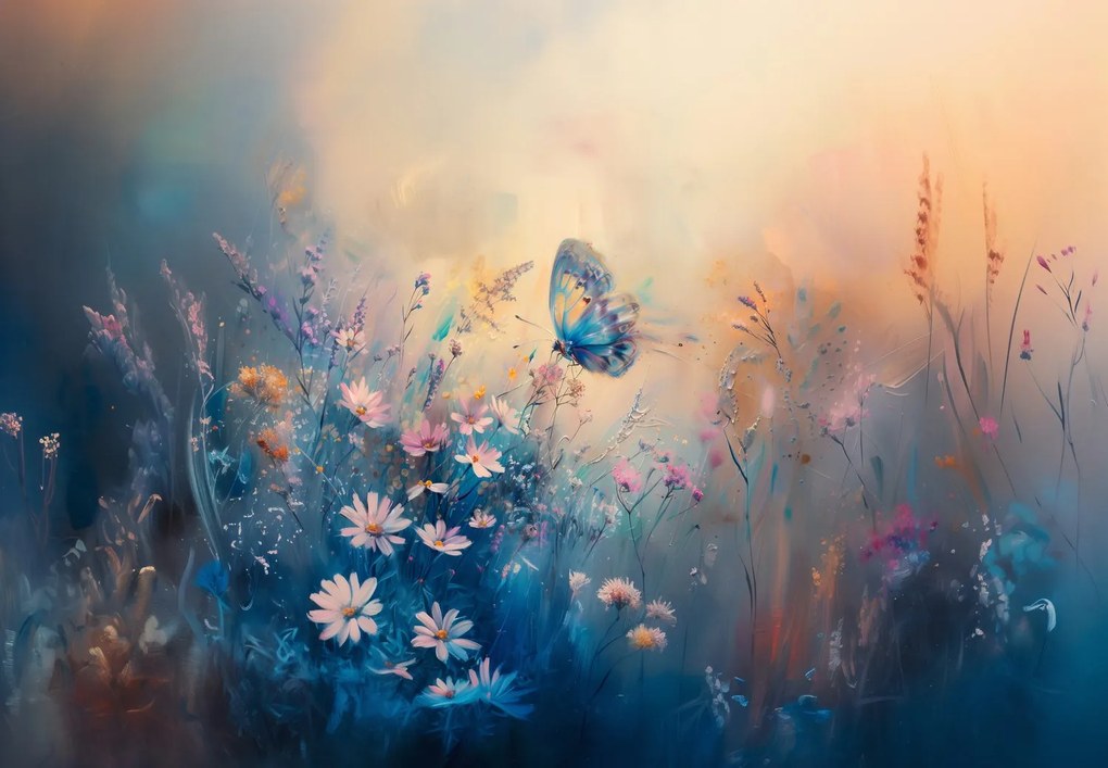 Fototapeta - Lúka s motýľom (147x102 cm)