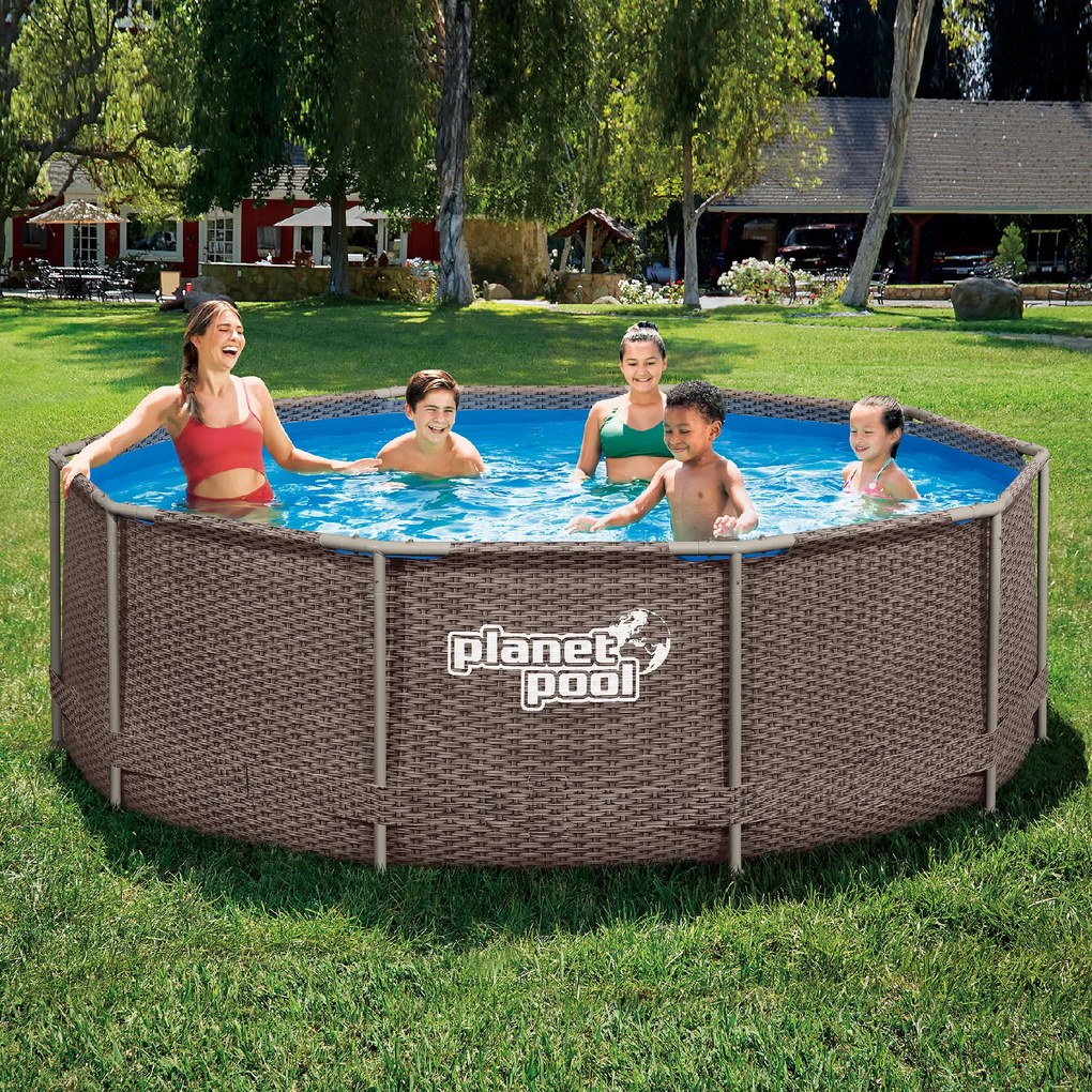 Bazén s oceľovou konštrukciou Planet Pool FRAME ratan 366 x 99 cm 10883