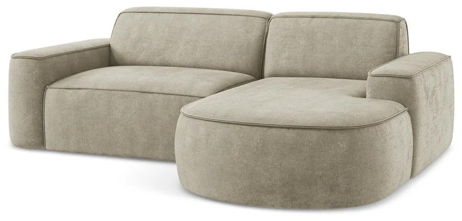 Béžová ženilková rohová pohovka (pravý roh/s leňoškou) Omao – Makamii