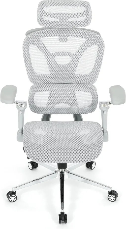 Kancelárska ergonomická stolička PORTE — sieťovina, sivá