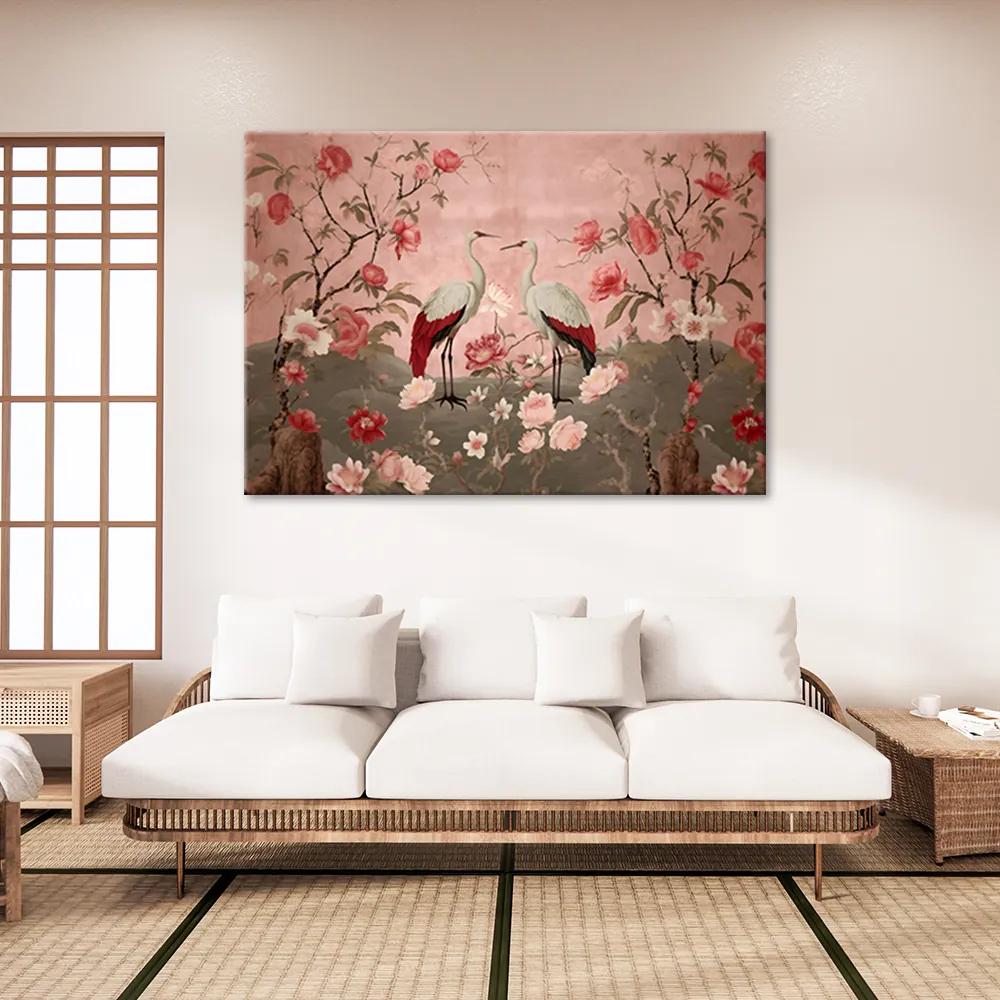 Gario Obraz na plátne Kvety a žeriavy Rozmery: 60 x 40 cm