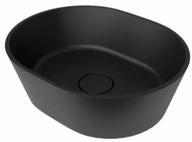 Umývadlo na dosku SAT Aula 47x38 cm černá mat bez otvoru pre batériu, bez prepadu SATAU4738C, 1 ks