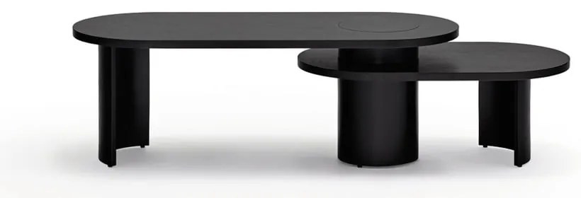 Čierny konferenčný stolík v dekore jaseňa 120x50 cm Nori - Teulat