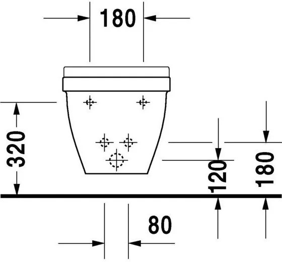 DURAVIT Starck 3 závesný bidet s otvorom, 360 mm x 540 mm, 2230150000